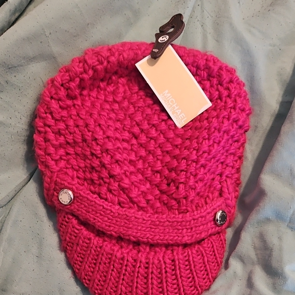 Michael Kors Fuchsia Knit Beanie